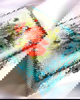 cutie lemn decorata cu maci 20626