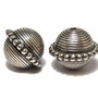 Margele din acril, metalizate, argintiu antichizat, 23x19 mm