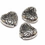 Margele din acril, metalizate, argintiu antichizat, 13x14 mm
