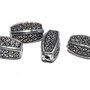 Margele din acril, metalizate, 13.5x6.5 mm