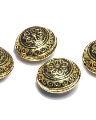 Margele din acril, metalizate, auriu antichizat, 20x12.5 mm