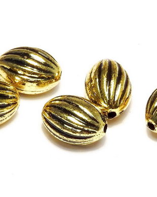 Margele din acril, metalizate, auriu antichizat, 11.5x8 mm