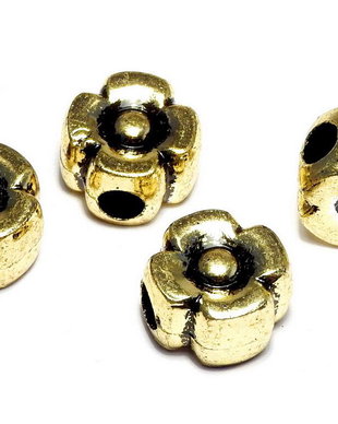 Margele din acril, metalizate, auriu antichizat, 12x8 mm