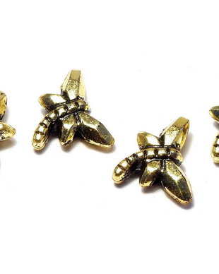Margele din acril, metalizate, auriu antichizat, 11x14 mm