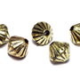 Margele din acril, metalizate, auriu antichizat, 7x7 mm