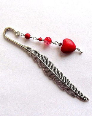 semn de carte cu  howlite rosu 38708