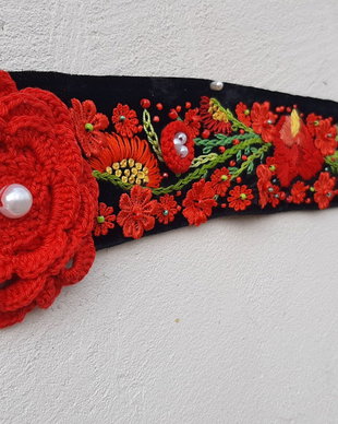 Cordon Primavara brâu folclor cusut manual.rezervat