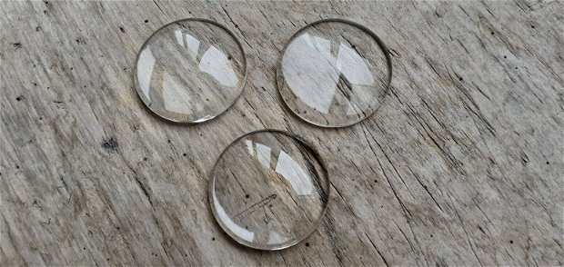 Cabochon sticla transparenta, 30 mm