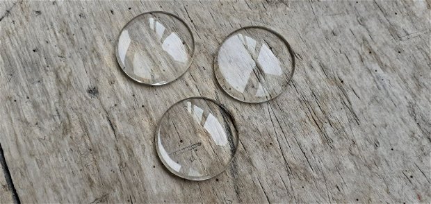 Cabochon sticla transparenta, 30 mm