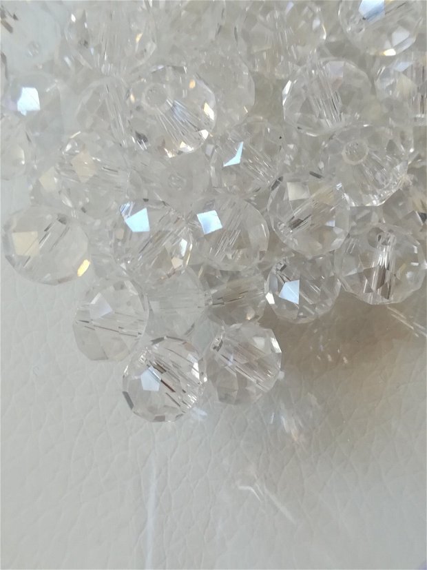 Cristale rondele, transparent, 8x6mm - 1 buc