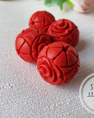 Margele de cinabru, 10mm