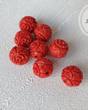 Margele de cinabru, 8x7.5mm