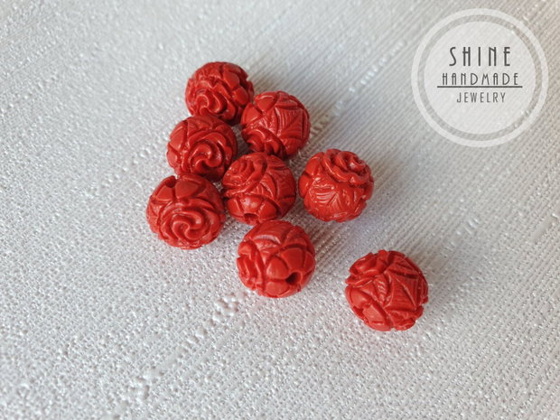 Margele de cinabru, 8x7.5mm