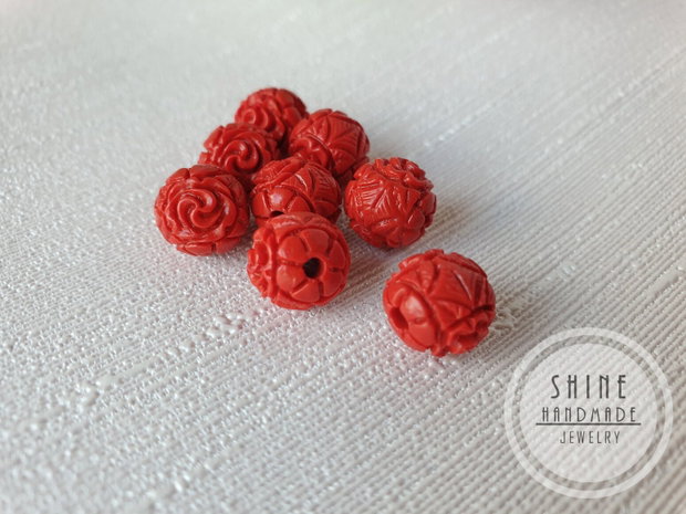 Margele de cinabru, 8x7.5mm
