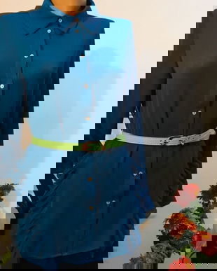 Bluza albastru verzui, marin