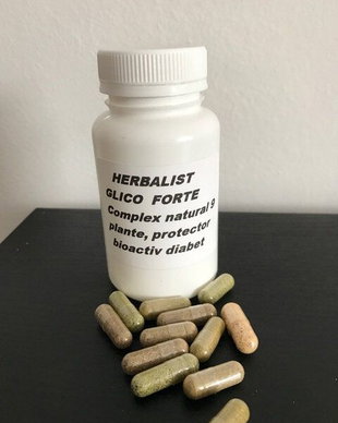 HERBALIST GLICO FORTE  Complex natural din 9 plante  protector bioactiv pentru diabet