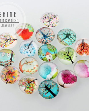 Cabochon cu arbori, 30x7mm