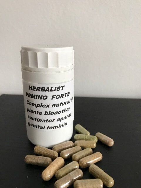 HERBALIST FEMINO FORTE  Complex natural 9 plante bioactive pentru sustinerea aparatului genital feminin