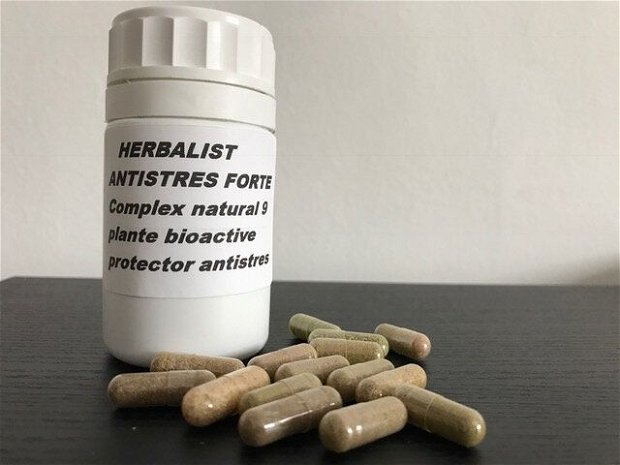 HERBALIST ANTISTRES FORTE- Complex natural 9 plante  bioactive protector antistres