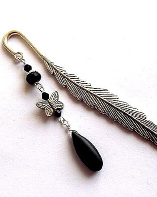 semn de carte cu howlite negru 38709