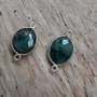 Smarald fatetat in rama de argint 925 (2buc) - 20x13-14 mm