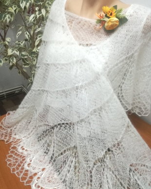 Șal Begonia alb