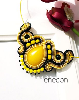 REZERVAT Colier jad galben, Colier soutache
