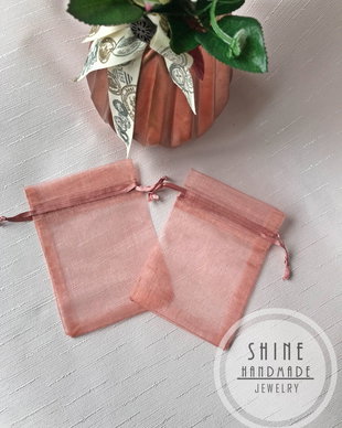 Saculeti organza Peach Puff, 9x7cm