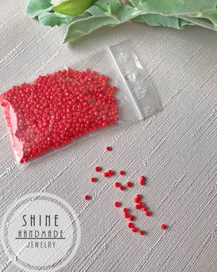 Margele de nisip Orange Red, 2x1.5mm (20gr)