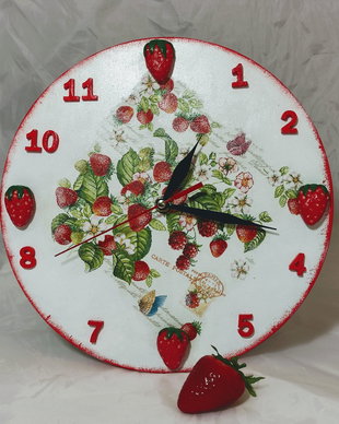 Ceas de perete decorativ/Ceas bucatarie - Căpșuni