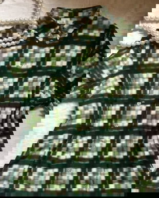 Bluza mătase naturala cadrilata