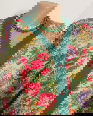 Sacou floral din stofa subtire