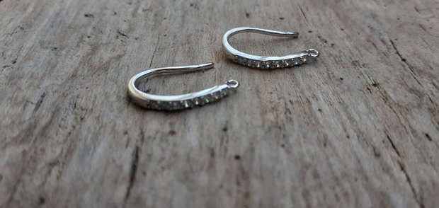 Tortite argint rodiat cu zirconii, 18 mm (1 pereche)