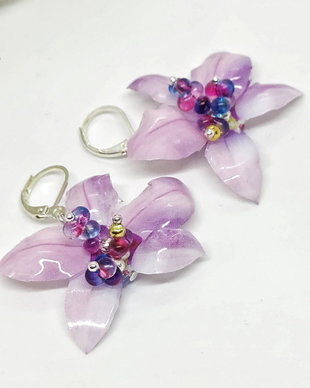 Cercei orchidee mov