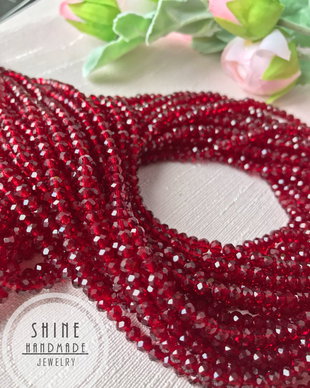 Margele sticla Dark Red , 4x3mm