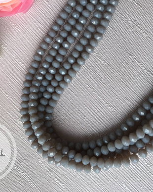Margele sticla abacus, Gray, 4x3mm