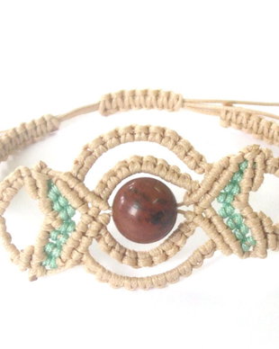 Bratara jasp in micro-macrame