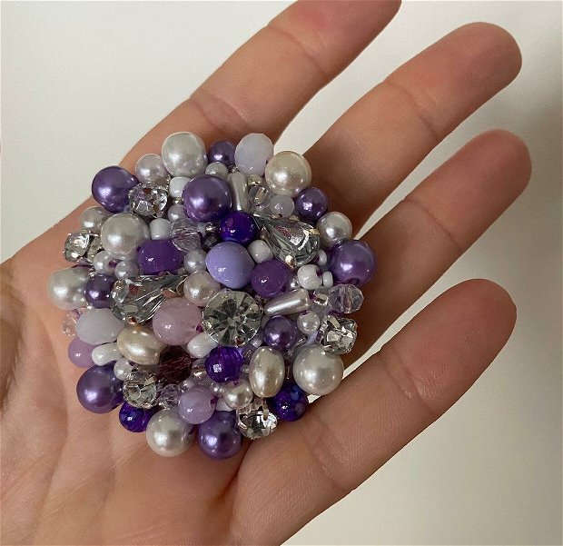 Brosa perle violet/alb