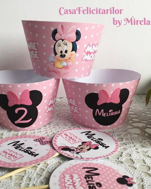 Invelitori briose baby Minnie mouse personalizate