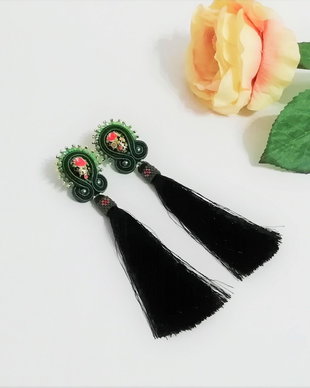 Cercei soutache Smarald