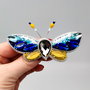 Vândut Brosa Fluture - Blue & Yellow