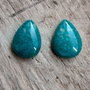 Cabochon amazonit rusesc, 25x18 mm (2 buc)