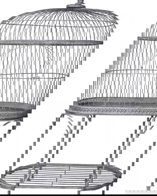 Cusca de pasari din fier forjat antik grey
