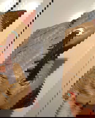 PLIC OVERSIZE 80s PIELE NATURALA SI PIELE DE SARPE