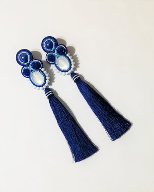 Cercei soutache Royal blue