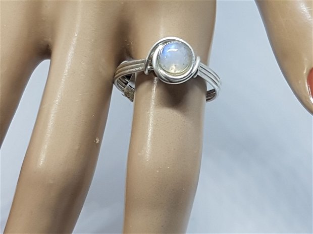 Inel din argint , inel cu piatra lunii/labradorit,inel handmade