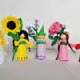 Set 5 copile cu florile verii, Margareta, Floarea soarelui, Lavanda, Trandafirul şi plăpândul Mac