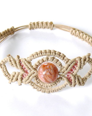 Bratara agat in micro-macrame