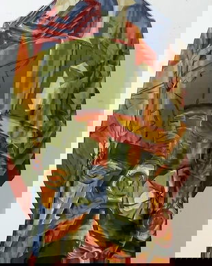 Esarfa abstract din matase naturala