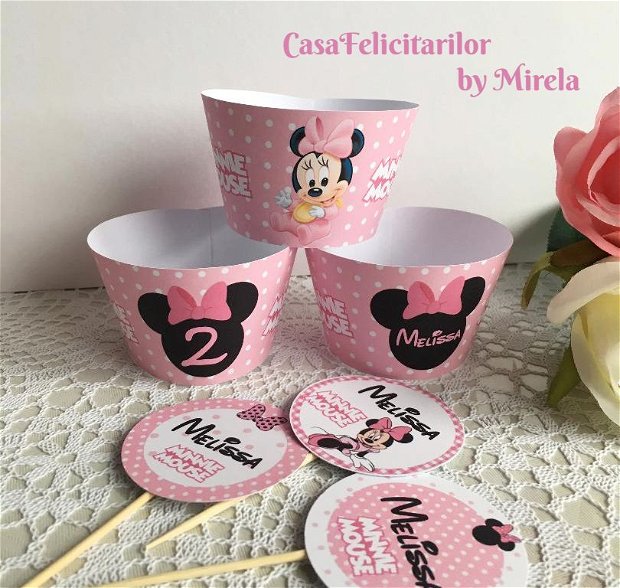 Plic de bani Minnie mouse roz